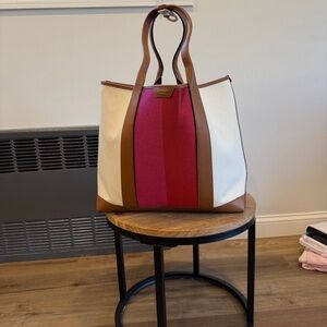 Kate Spade Red and White Striped Tote